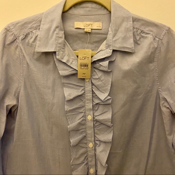 Loft ruffle button down - Picture 2 of 2